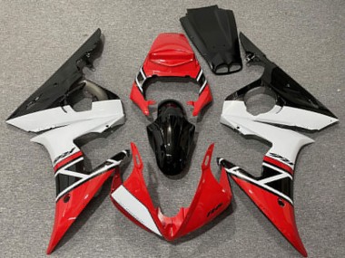 Cheap 2003-2004 Yamaha R6 Motorcycle Fairings - Red White Glossy Black