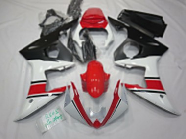 Cheap 2005 Yamaha R6 Motorcycle Fairings - White Red Black