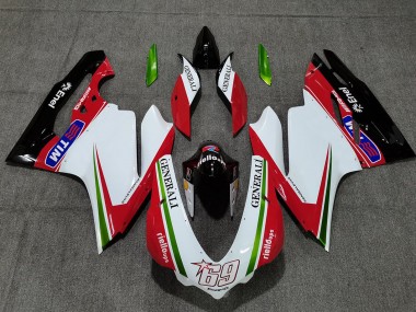 Cheap 2015-2020 Ducati 959 1299 Motorcycle Fairings - White Red Green Glossy Black Generali Tim 69