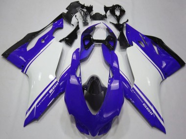 Cheap 2011-2014 Ducati 1199 Motorcycle Fairings - Glossy Blue White Black