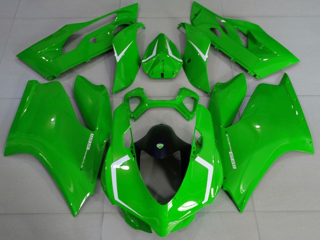 2011-2014 Ducati 1199 Motorcycle Fairings - Glossy Green White