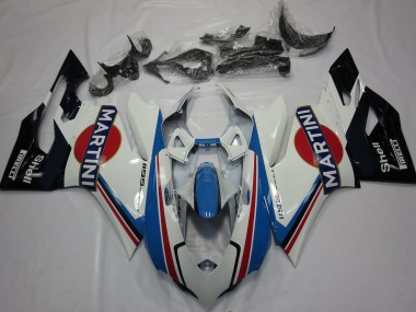 Cheap 2011-2014 Ducati 1199 Motorcycle Fairings - White Light Blue Red Black Martini