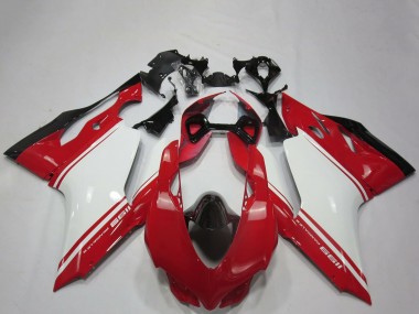 Cheap 2011-2014 Ducati 1199 Motorcycle Fairings - White Red Black OEM Style