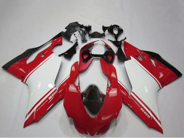 2011-2014 Ducati 1199 Motorcycle Fairings - White Red Black OEM Style