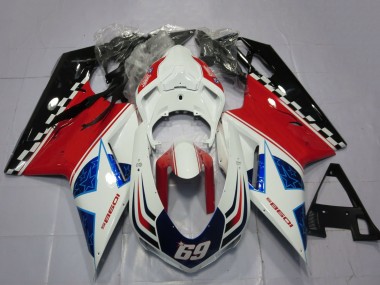 Cheap 2007-2014 Ducati 1098 Motorcycle Fairings - White Red Black Blue 69