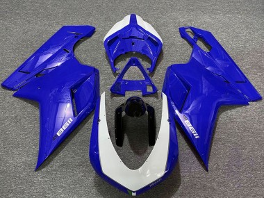 Cheap 2007-2014 Ducati 1198 Motorcycle Fairings - Glossy Blue White