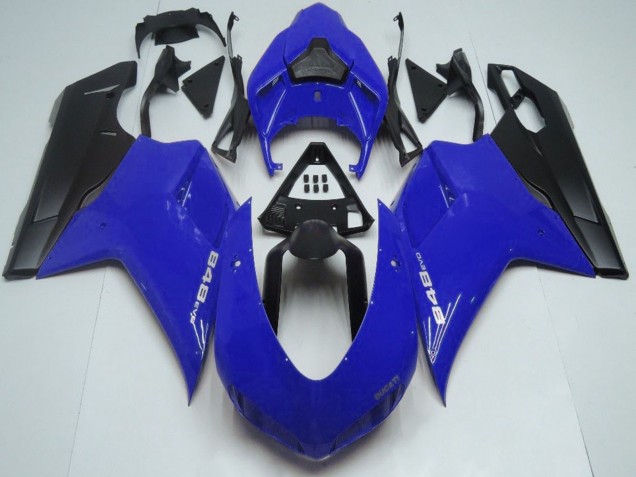 2007-2014 Ducati 848 Motorcycle Fairings - Blue Matte Black