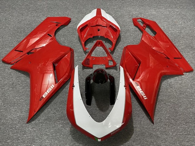 2007-2014 Ducati 1198 Motorcycle Fairings - Red White Black