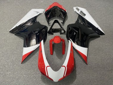 Cheap 2007-2014 Ducati 848 1098 1198 Motorcycle Fairings - White Red Glossy Black