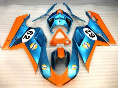 Cheap 2007-2014 Ducati 848 1098 1198 Motorcycle Fairings - Orange Blue Gulf 62