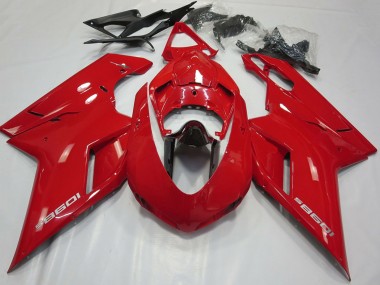 Cheap 2007-2014 Ducati 1098 Motorcycle Fairings - Glossy Red Glossy Black