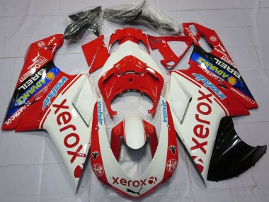 Cheap 2007-2014 Ducati 848 1098 1198 Motorcycle Fairings - White Red Blue Glossy Black Valsir Xerox