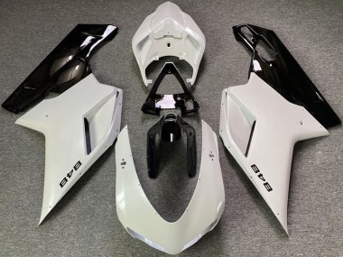 Cheap 2007-2014 Ducati 848 Motorcycle Fairings - Pearl White Glossy Black