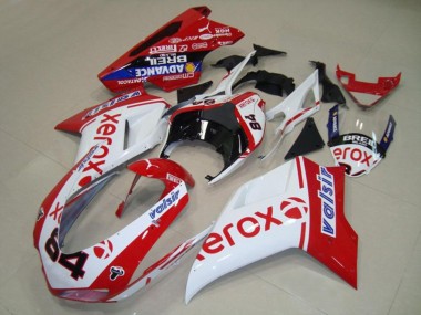 Cheap 2007-2014 Ducati 848 1098 1198 Motorcycle Fairings - White Red Blue Glossy Black Valsir Xerox 84