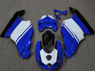 Cheap 2003-2004 Ducati 749 999 Motorcycle Fairings - White Blue Glossy Black
