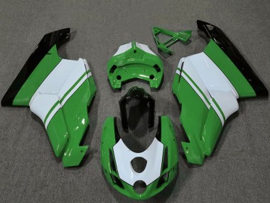 Cheap 2003-2004 Ducati 749 999 Motorcycle Fairings - White Green Glossy Black