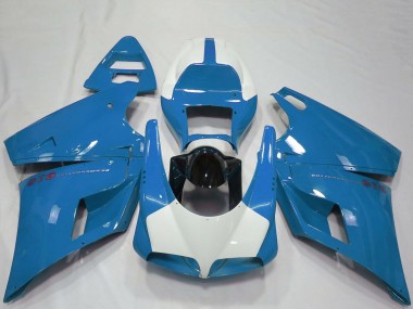 Cheap 1993-2005 Ducati 916 Motorcycle Fairings - Light Blue Glossy Black