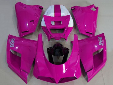 Cheap 1993-2005 Ducati 996 Motorcycle Fairings - Glossy Pink White Black