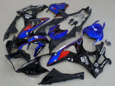 Cheap 2009-2014 BMW S1000RR Motorcycle Fairings - Blue Red Glossy Black Castrol