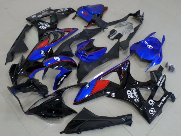 2009-2014 BMW S1000RR Motorcycle Fairings - Blue Red Glossy Black Castrol