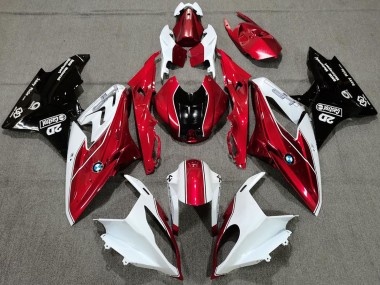 Cheap 2017-2018 BMW S1000RR Motorcycle Fairings - White Red Glossy Black