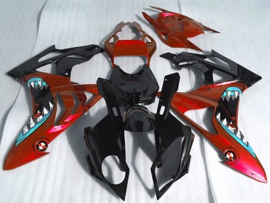 Cheap 2017-2018 BMW S1000RR Motorcycle Fairings - Red Glossy Black Shark