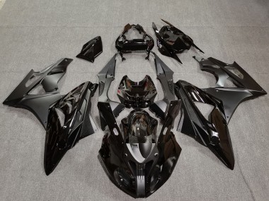 Cheap 2009-2014 BMW S1000RR Motorcycle Fairings - Glossy Black Matte Black Carbon Fiber
