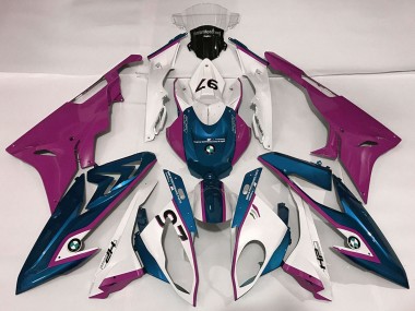 Cheap 2009-2014 BMW S1000RR Motorcycle Fairings - White Purple Blue
