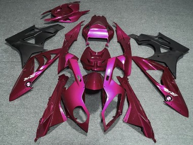 Cheap 2009-2014 BMW S1000RR Motorcycle Fairings - Dark Hot Pink Matte Black