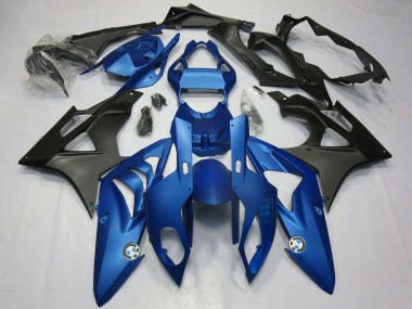 Cheap 2009-2014 BMW S1000RR Motorcycle Fairing Kits - Blue Matte Black
