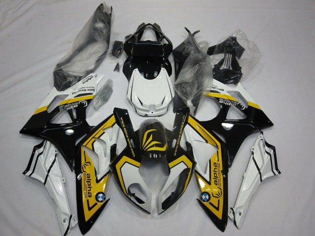 2009-2014 BMW S1000RR Motorcycle Fairings - White Yellow Glossy Black