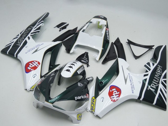2009-2012 Triumph Daytona 675 Motorcycle Fairings - White Glossy Black HPi
