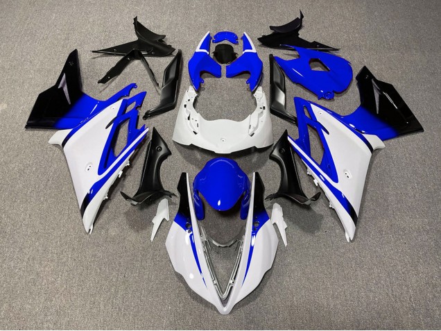 2013-2016 Triumph Daytona 675 Motorcycle Fairings - White Blue Glossy Black
