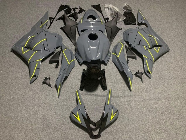 2009-2012 Honda CBR600RR Motorcycle Fairings - Dark Nardo Grey Yellow