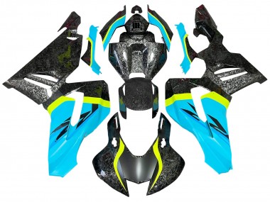 Cheap 2020-2023 Honda CBR1000RR-R Motorcycle Fairings - Light Blue Yellow Black Forged Carbon Fiber
