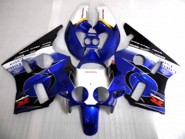 Cheap 1987-1989 Honda CBR400RR NC23 Motorcycle Fairings - White Yellow Blue Glossy Black Corona Motul