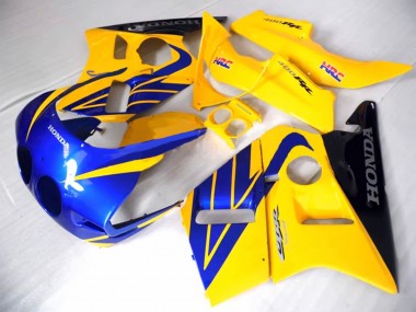 Cheap 1987-1989 Honda CBR400RR NC23 Motorcycle Fairings - Yellow Blue Glossy Black