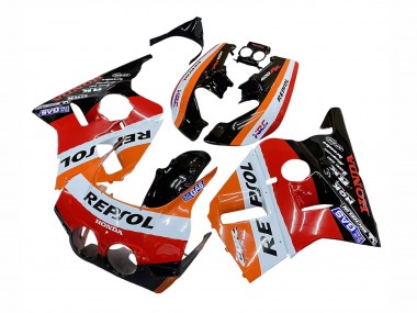 Cheap 1987-1989 Honda CBR400RR NC23 Motorcycle Fairings - Orange White Red Glossy Black Repsol HRC