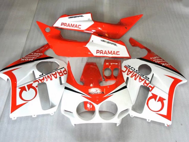 1987-1989 Honda CBR400RR NC23 Motorcycle Fairings - Orange White Pramac