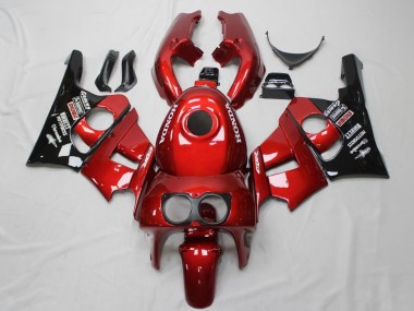 Cheap 1990-1999 Honda CBR400RR NC29 Motorcycle Fairings - Red Glossy Black