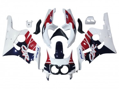 Cheap 1990-1999 Honda CBR400RR NC29 Motorcycle Fairings - White Red Dark Blue Fireblade