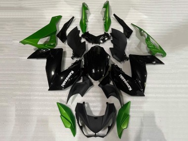 Cheap 2015-2016 Kawasaki Z250/Z300 Motorcycle Fairing - Green Glossy Black