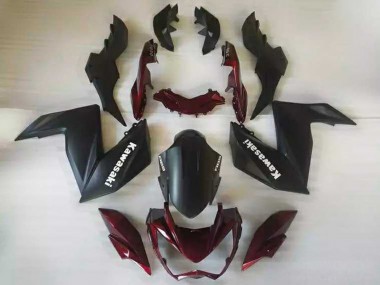 Cheap 2015-2016 Kawasaki Z250/Z300 Motorcycle Fairings - Matte Black Maroon Red