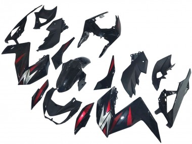 Cheap 2015-2016 Kawasaki Z250/Z300 Motorcycle Fairings - Glossy Black Red Silver