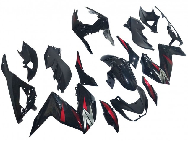 2015-2016 Kawasaki Z250/Z300 Motorcycle Fairings - Glossy Black Red Silver