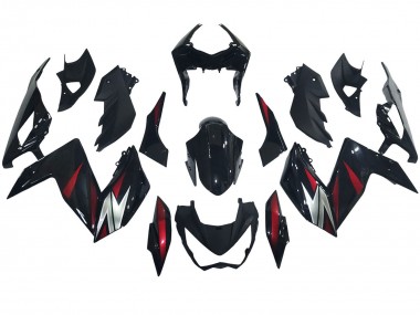 Cheap 2015-2016 Kawasaki Z250/Z300 Motorcycle Fairings - Glossy Black Red Silver