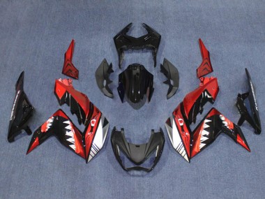 Cheap 2015-2016 Kawasaki Z250/Z300 Motorcycle Fairings - Red White Glossy Black Shark