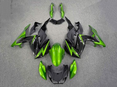 Cheap 2015-2016 Kawasaki Z250/Z300 Motorcycle Fairings - Green Glossy Black