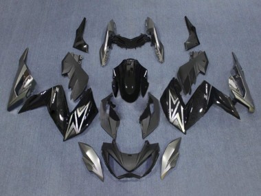 Cheap 2015-2016 Kawasaki Z250/Z300 Motorcycle Fairings - Glossy Black Silver