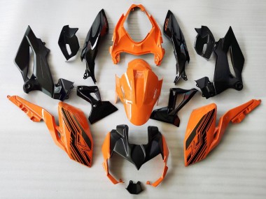 Cheap 2018-2024 Kawasaki Z400 Motorcycle Fairings - Orange Glossy Black